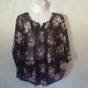 Torrid Purple Floral Blouse